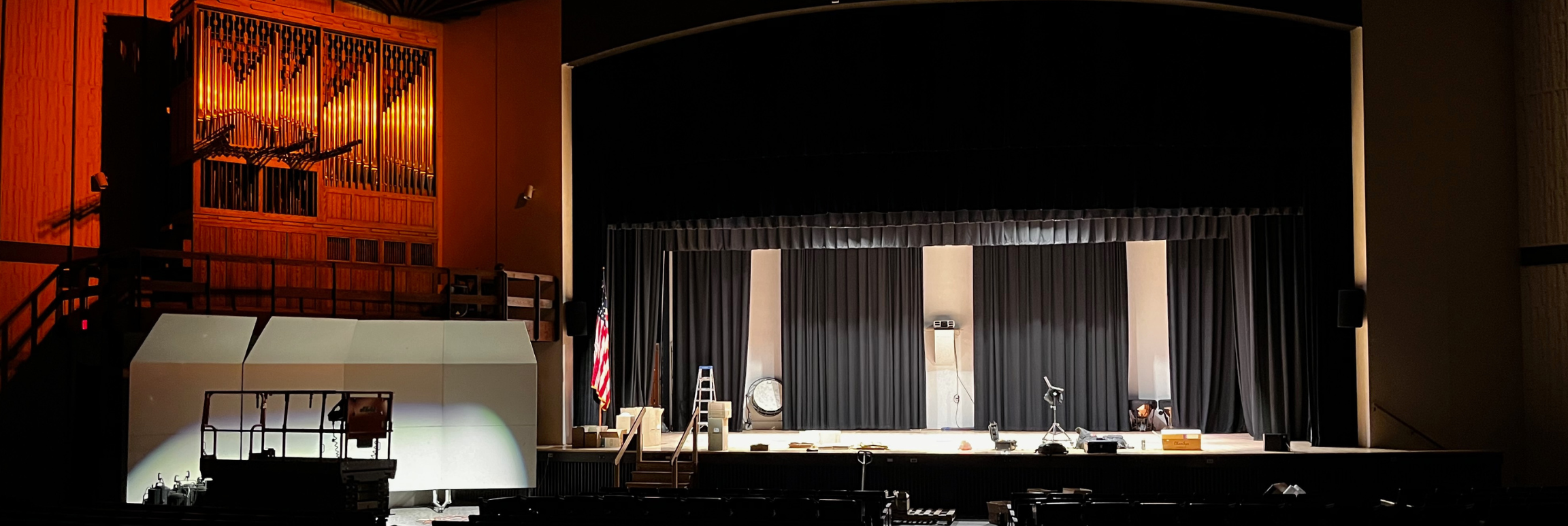theatre with stage lighting