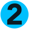Number 2 in a blue circle